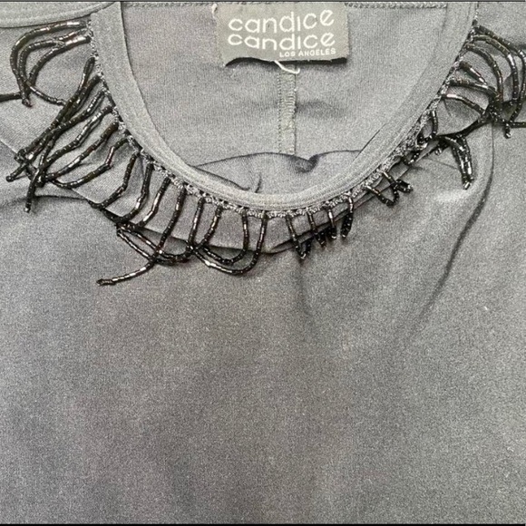 Candice Candice Black Beaded Tassel Dress - Picture 3 of 4